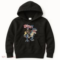 Abe Lincoln Murica T- Rex Funny 4th Of July USA Flag Kids Hoodie thumb 0