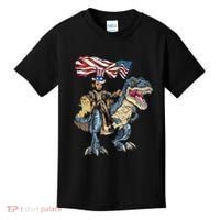 Abe Lincoln Murica T- Rex Funny 4th Of July USA Flag Kids T-Shirt thumb 0