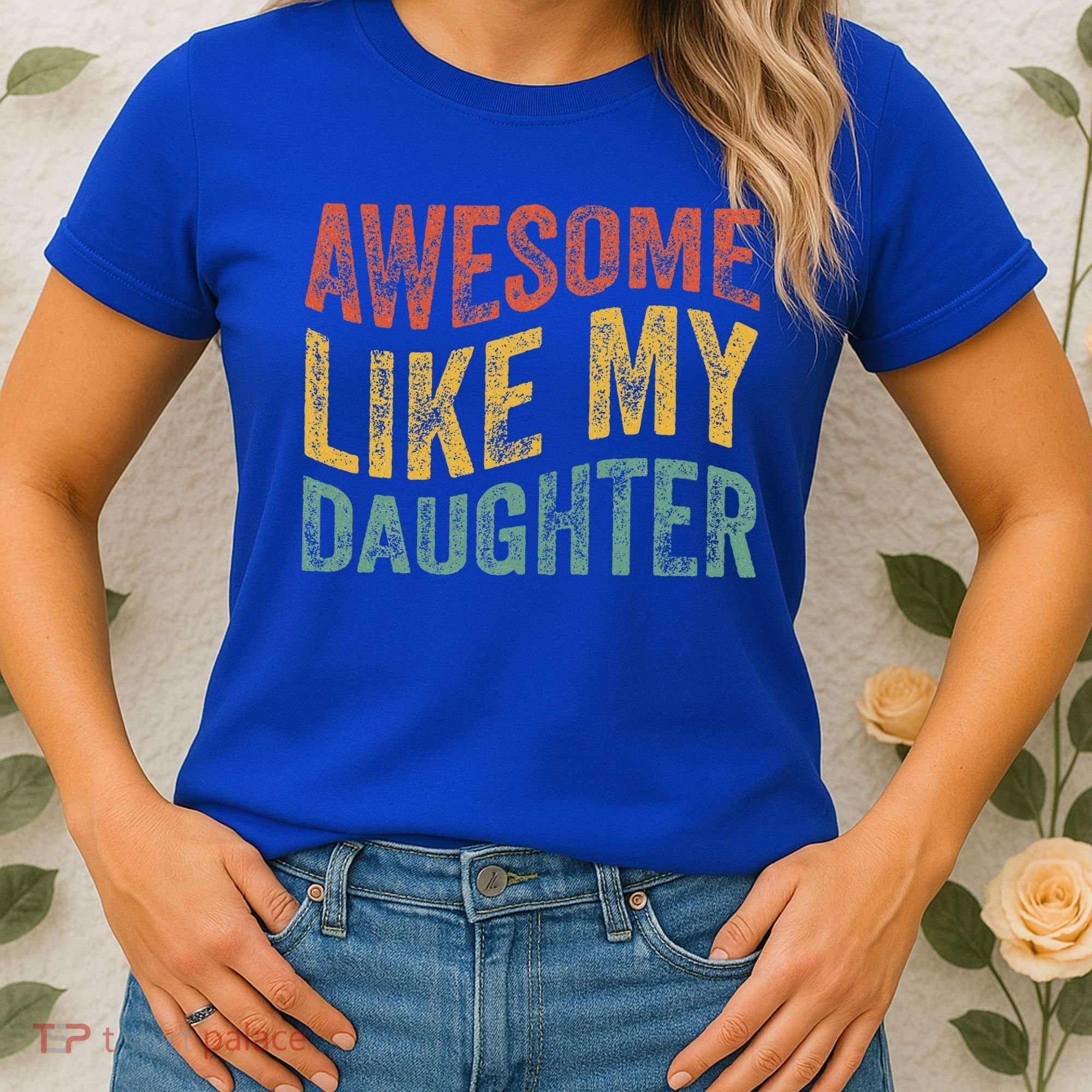 Awesome Like My Daughter Retro Dad Funny Fathers Women's T-Shirt