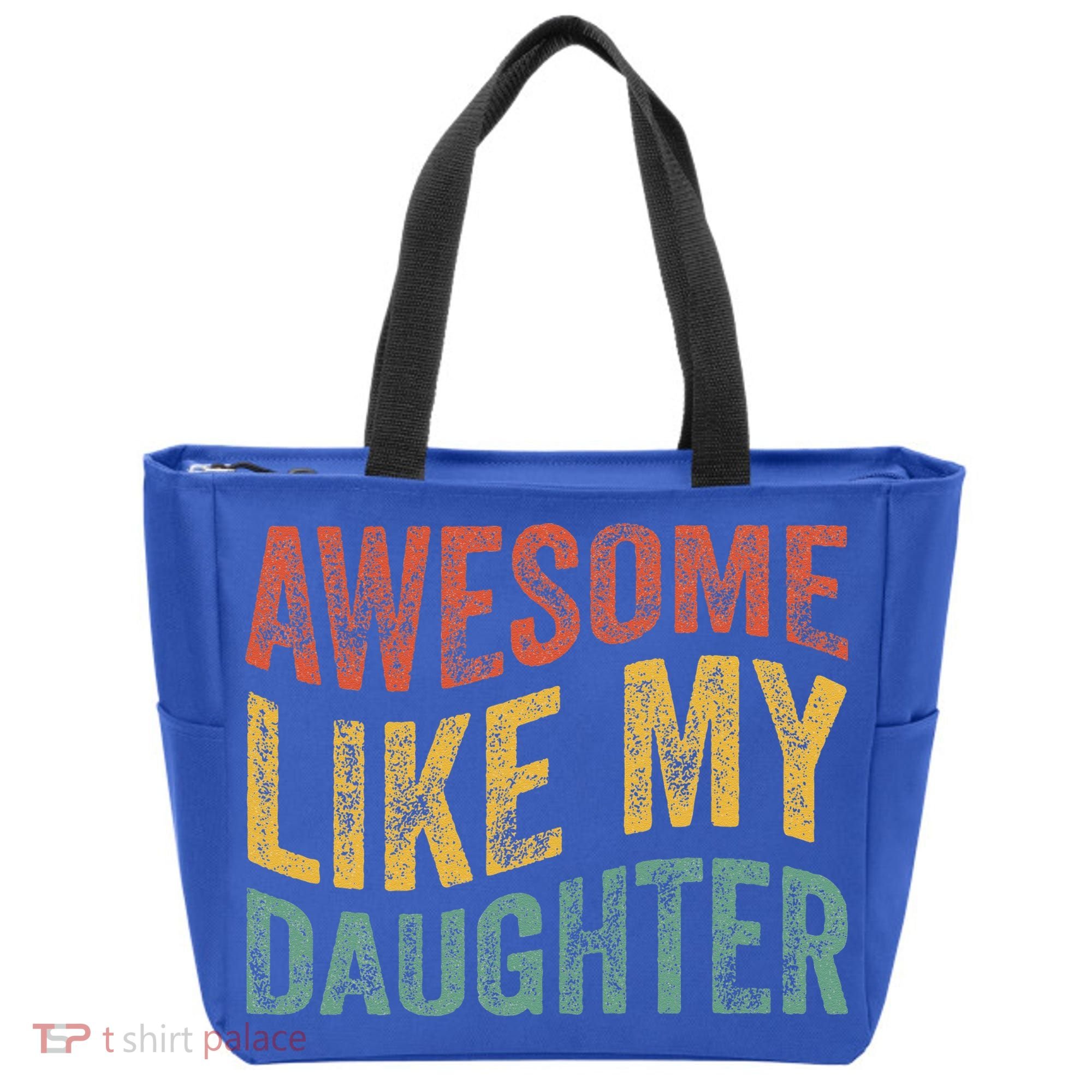Awesome Like My Daughter Retro Dad Funny Fathers Tote Bag