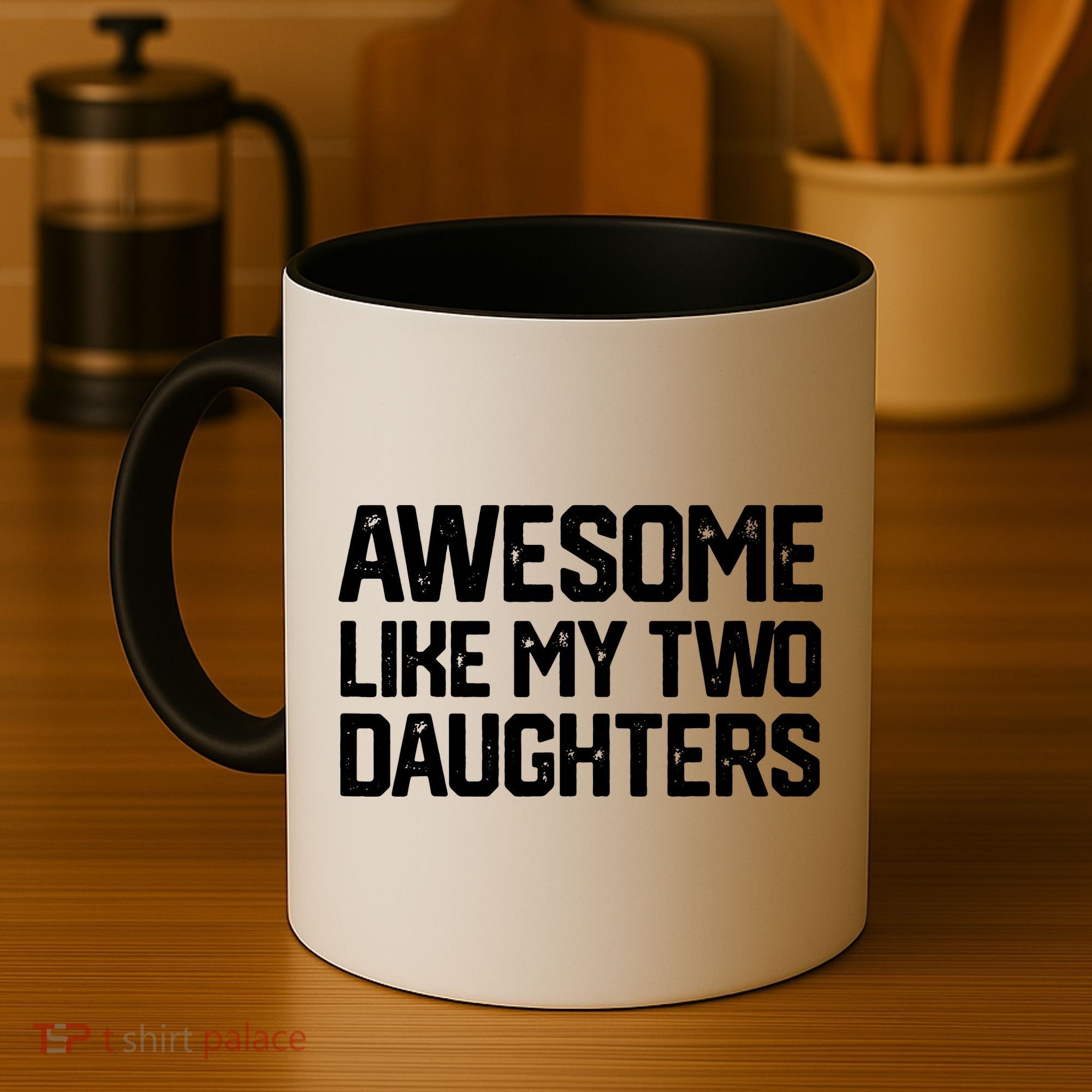 AWESOME LIKE MY TWO DAUGHTERS Father's Day Dad Men Him Gift Coffee Mug