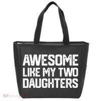 AWESOME LIKE MY TWO DAUGHTERS Father's Day Dad Men Him Gift Tote Bag thumb 0