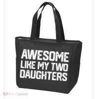 AWESOME LIKE MY TWO DAUGHTERS Father's Day Dad Men Him Gift Tote Bag thumb 3