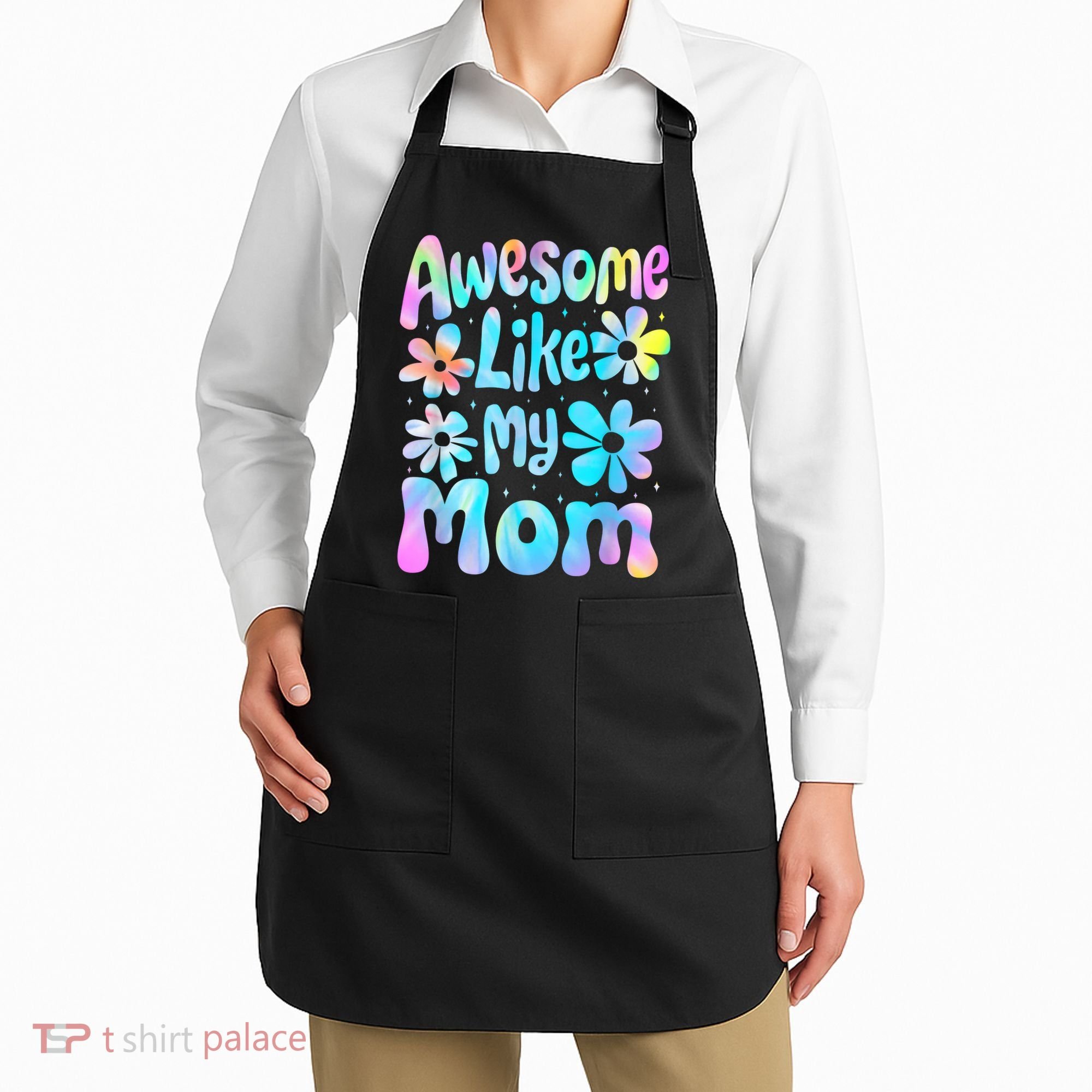 Awesome Like My Mom Mommy Groovy Graphic MotherS Day Apron