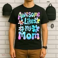 Awesome Like My Mom Mommy Groovy Graphic MotherS Day T-Shirt thumb 6