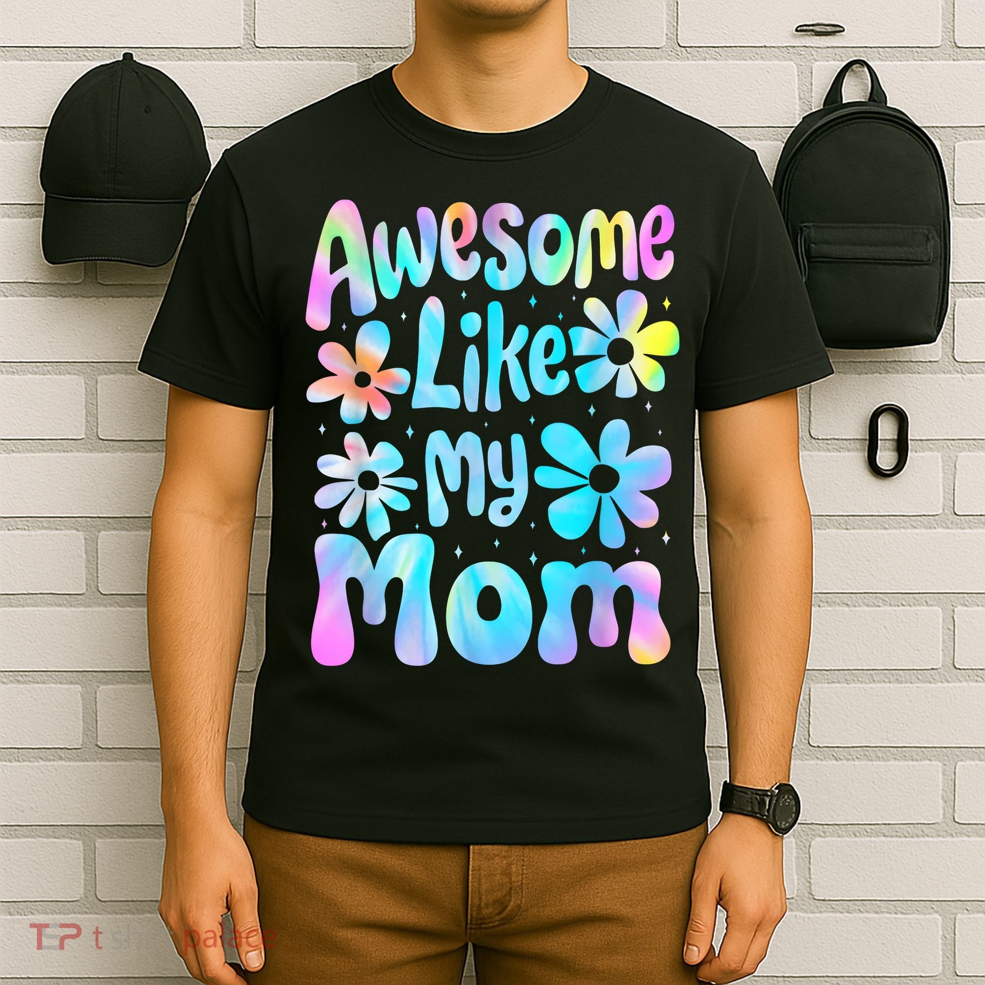 Awesome Like My Mom Mommy Groovy Graphic MotherS Day T-Shirt