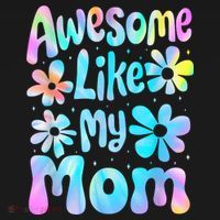 Awesome Like My Mom Mommy Groovy Graphic MotherS Day Women's Hoodie thumb 2