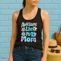 Awesome Like My Mom Mommy Groovy Graphic MotherS Day Women's Tank Top thumb 2