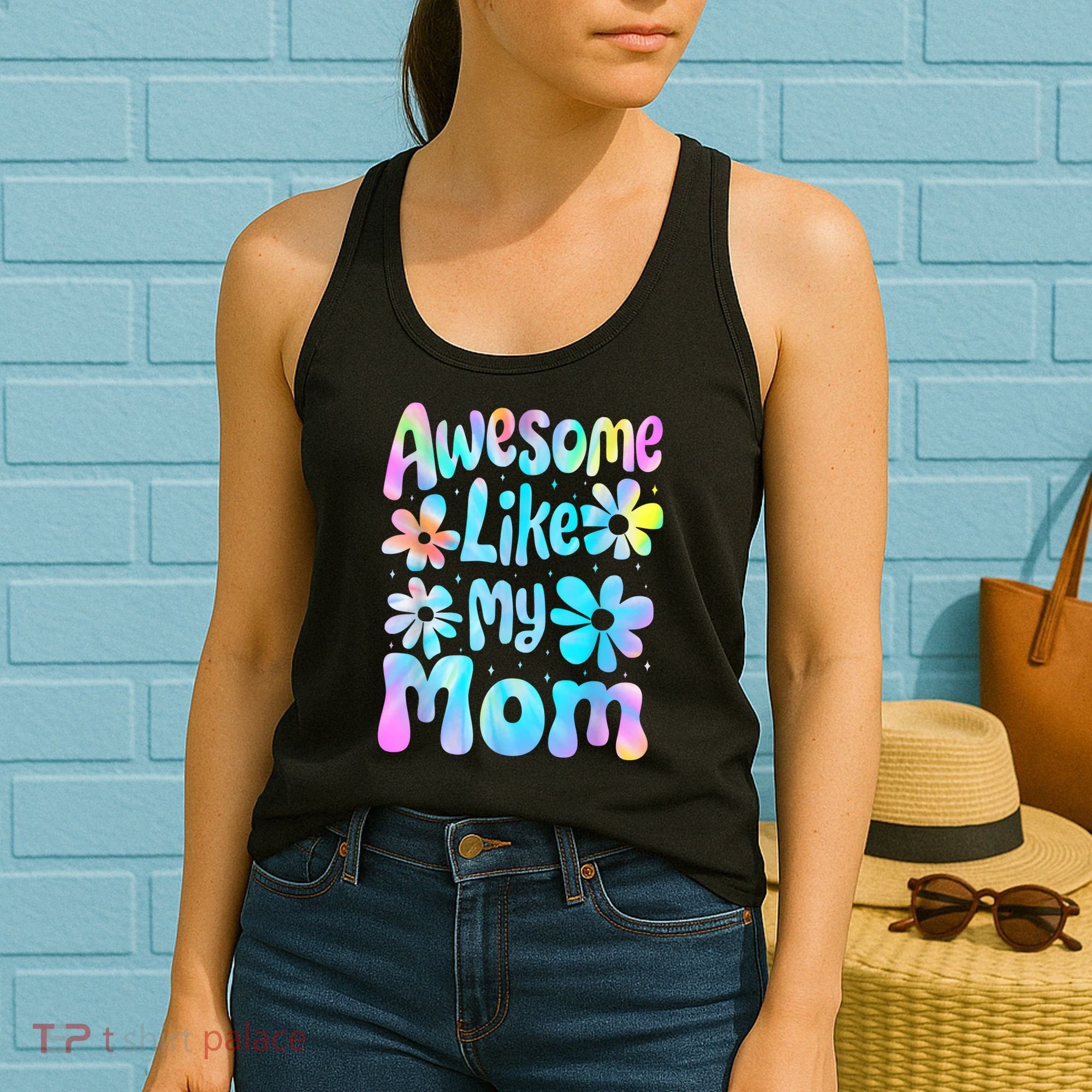 Awesome Like My Mom Mommy Groovy Graphic MotherS Day Women's Tank Top