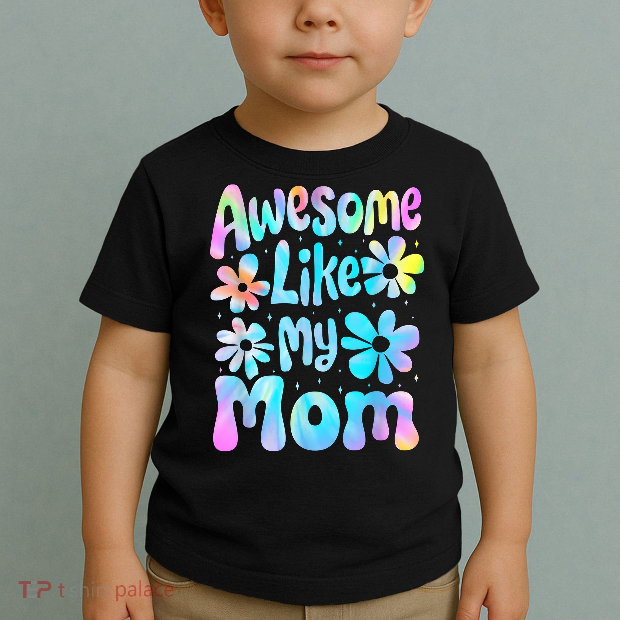 Awesome Like My Mom Mommy Groovy Graphic MotherS Day Toddler T-Shirt