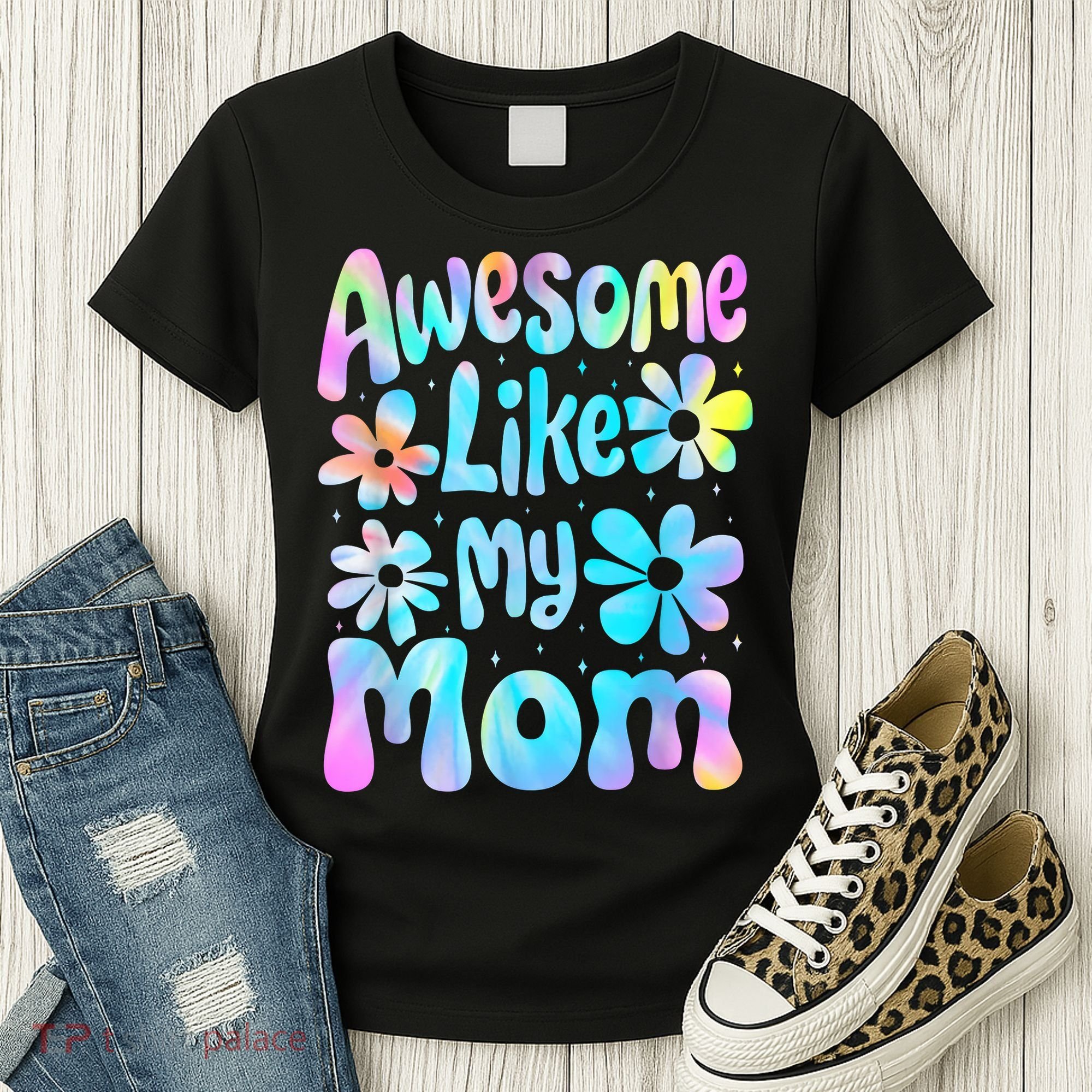 Awesome Like My Mom Mommy Groovy Graphic MotherS Day Women's T-Shirt