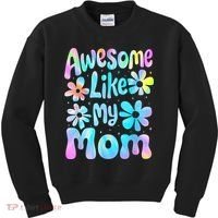 Awesome Like My Mom Mommy Groovy Graphic MotherS Day Kids Sweatshirt thumb 0