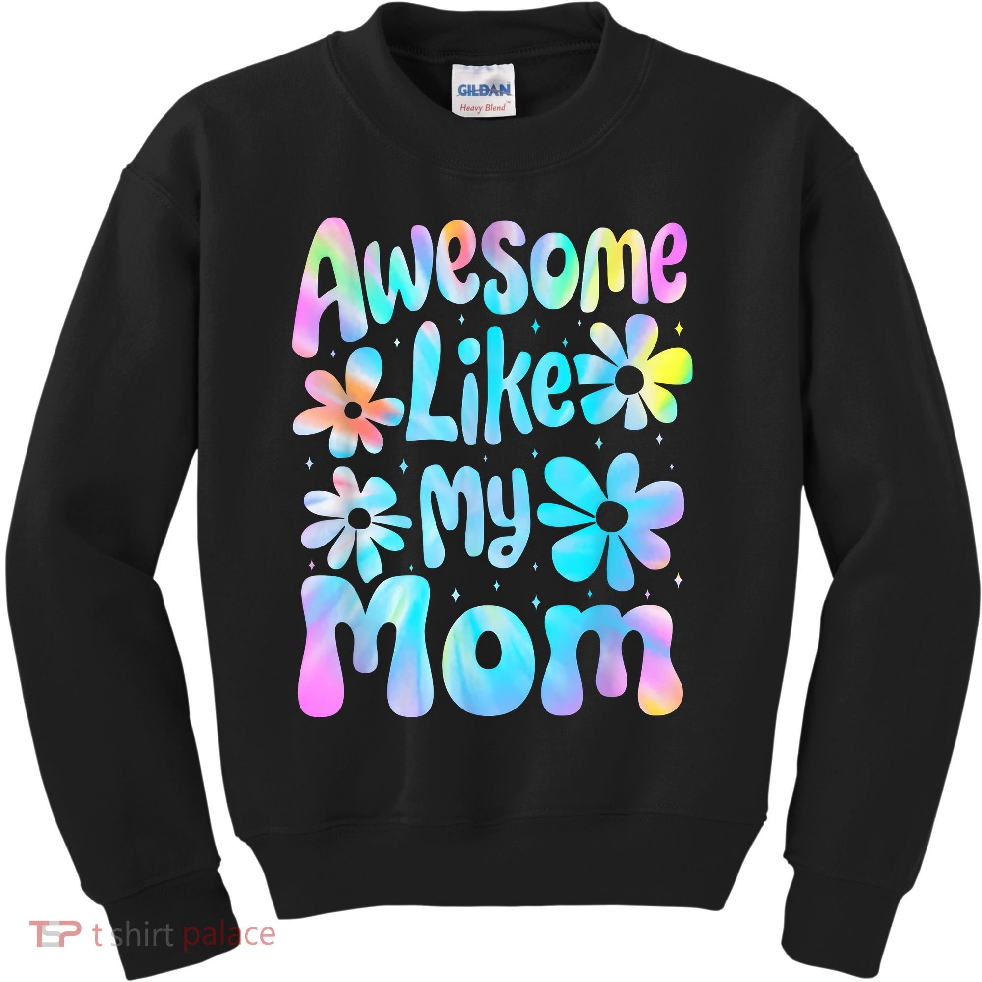 Awesome Like My Mom Mommy Groovy Graphic MotherS Day Kids Sweatshirt