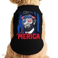 Abraham Lincoln Merica 4th Of July American Flag Doggie Tank thumb 0