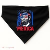 Abraham Lincoln Merica 4th Of July American Flag USA-Made Doggie Bandana thumb 0