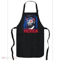 Abraham Lincoln Merica 4th Of July American Flag Apron thumb 0