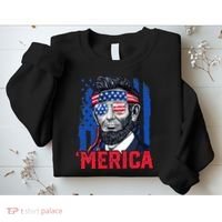 Abraham Lincoln Merica 4th Of July American Flag Sweatshirt thumb 2