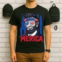 Abraham Lincoln Merica 4th Of July American Flag T-Shirt thumb 6