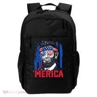 Abraham Lincoln Merica 4th Of July American Flag Backpack thumb 0