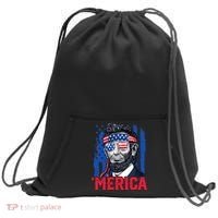Abraham Lincoln Merica 4th Of July American Flag Sweatshirt Cinch Pack Bag thumb 0