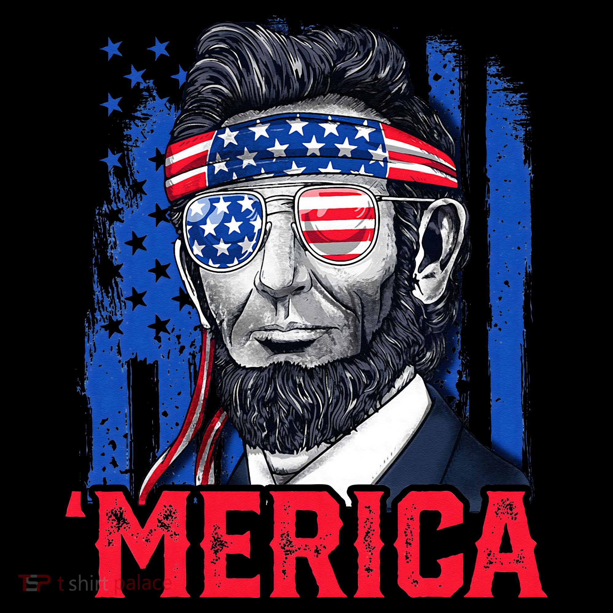 Abraham Lincoln Merica 4th Of July American Flag Coffee Mug