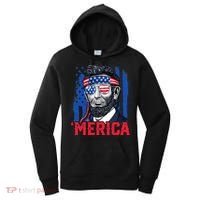 Abraham Lincoln Merica 4th Of July American Flag Women's Hoodie thumb 0