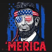 Abraham Lincoln Merica 4th Of July American Flag Women's Hoodie thumb 2