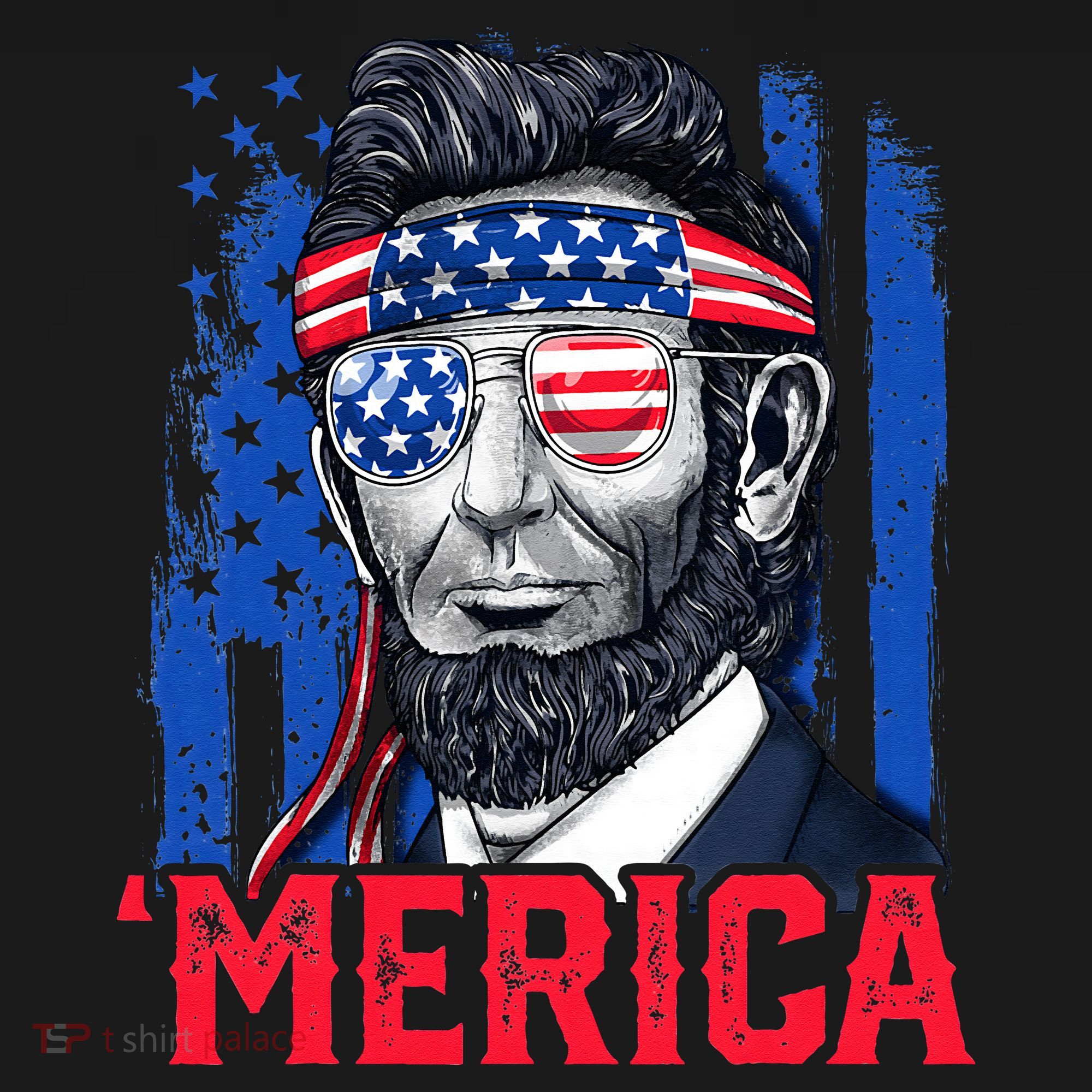 Abraham Lincoln Merica 4th Of July American Flag Women's Hoodie