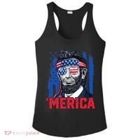 Abraham Lincoln Merica 4th Of July American Flag Ladies PosiCharge Competitor Racerback Tank thumb 0