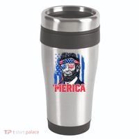 Abraham Lincoln Merica 4th Of July American Flag 16oz Travel Tumbler thumb 0