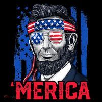 Abraham Lincoln Merica 4th Of July American Flag 16oz Travel Tumbler thumb 2