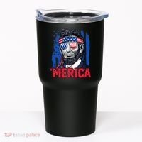 Abraham Lincoln Merica 4th Of July American Flag Tumbler thumb 0