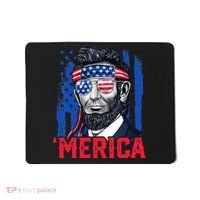Abraham Lincoln Merica 4th Of July American Flag Mousepad thumb 0