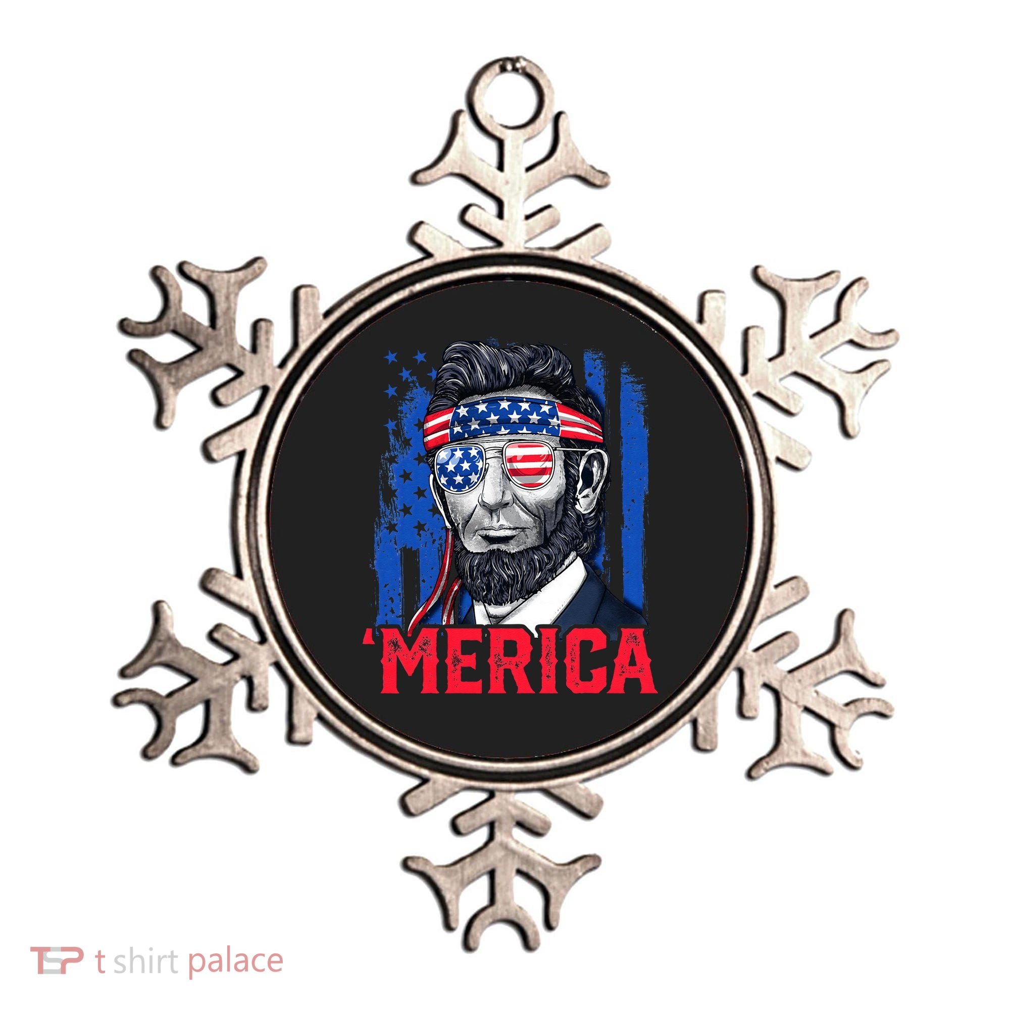 Abraham Lincoln Merica 4th Of July American Flag Ornament