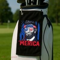 Abraham Lincoln Merica 4th Of July American Flag Golf Towel thumb 2
