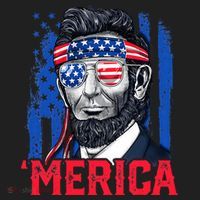 Abraham Lincoln Merica 4th Of July American Flag Golf Towel thumb 3