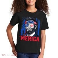 Abraham Lincoln Merica 4th Of July American Flag Kids T-Shirt thumb 2