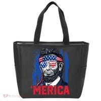 Abraham Lincoln Merica 4th Of July American Flag Tote Bag thumb 0