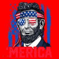 Abraham Lincoln Merica 4th Of July American Flag Santa Hat thumb 1