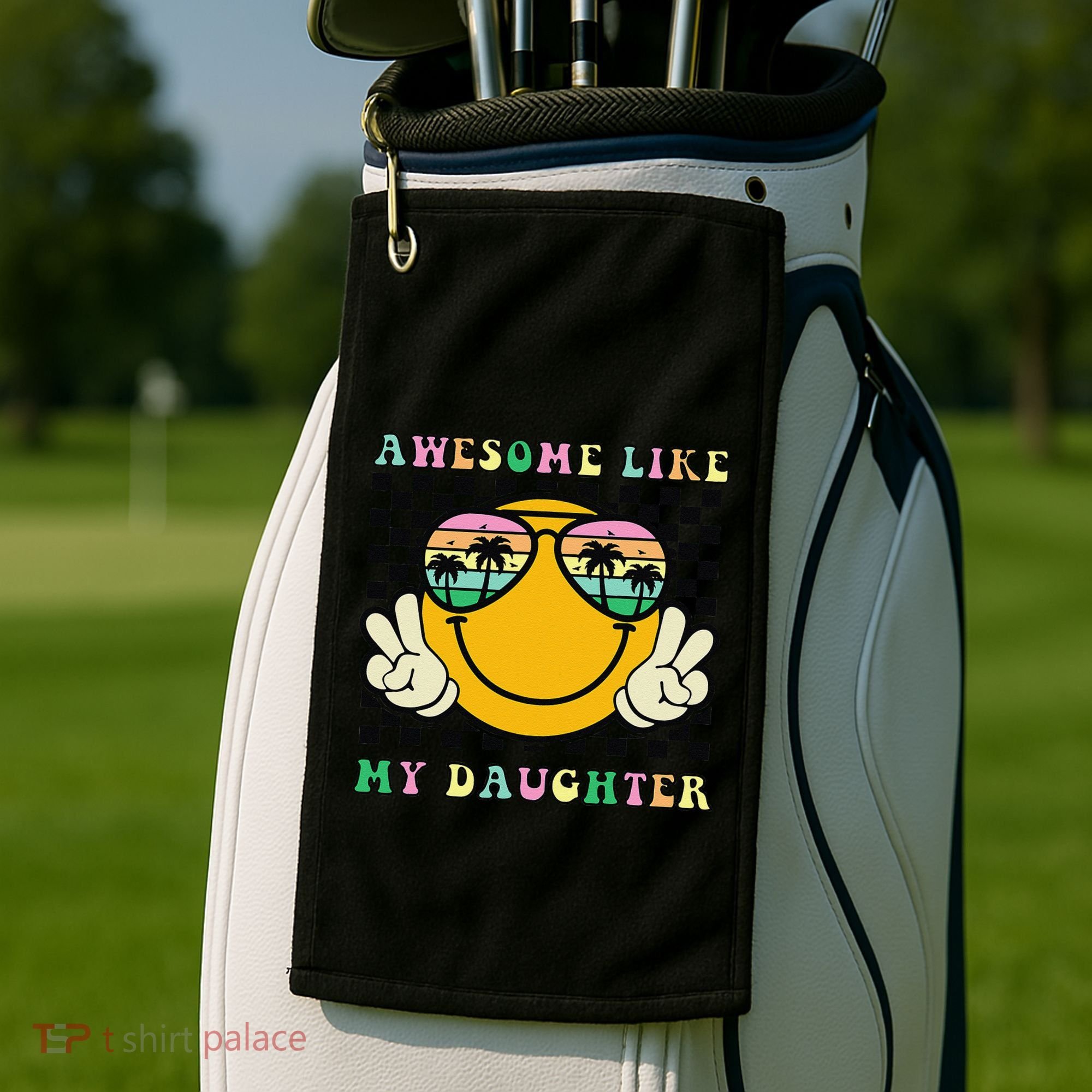 Awesome Like My Daughter Funny FatherS Day Dad Golf Towel