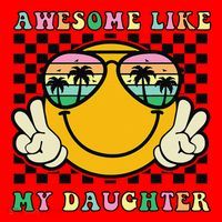 Awesome Like My Daughter Funny FatherS Day Dad Santa Hat thumb 1