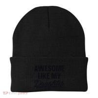 Awesome Like My Daughter Gift Funny FatherS Day Beanie thumb 0