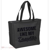 Awesome Like My Daughter Gift Funny FatherS Day Tote Bag thumb 2