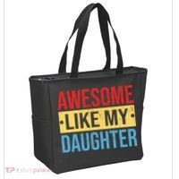 Awesome Like My Daughter Gift For Parents Tote Bag thumb 2