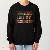 Awesome Like My Daughter 4th July Flag Proud Dad Fathers Day Women's Sweatshirt thumb 0