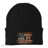 Awesome Like My Daughter 4th July Flag Proud Dad Fathers Day Beanie thumb 0