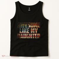 Awesome Like My Daughter 4th July Flag Proud Dad Fathers Day Tank Top thumb 2