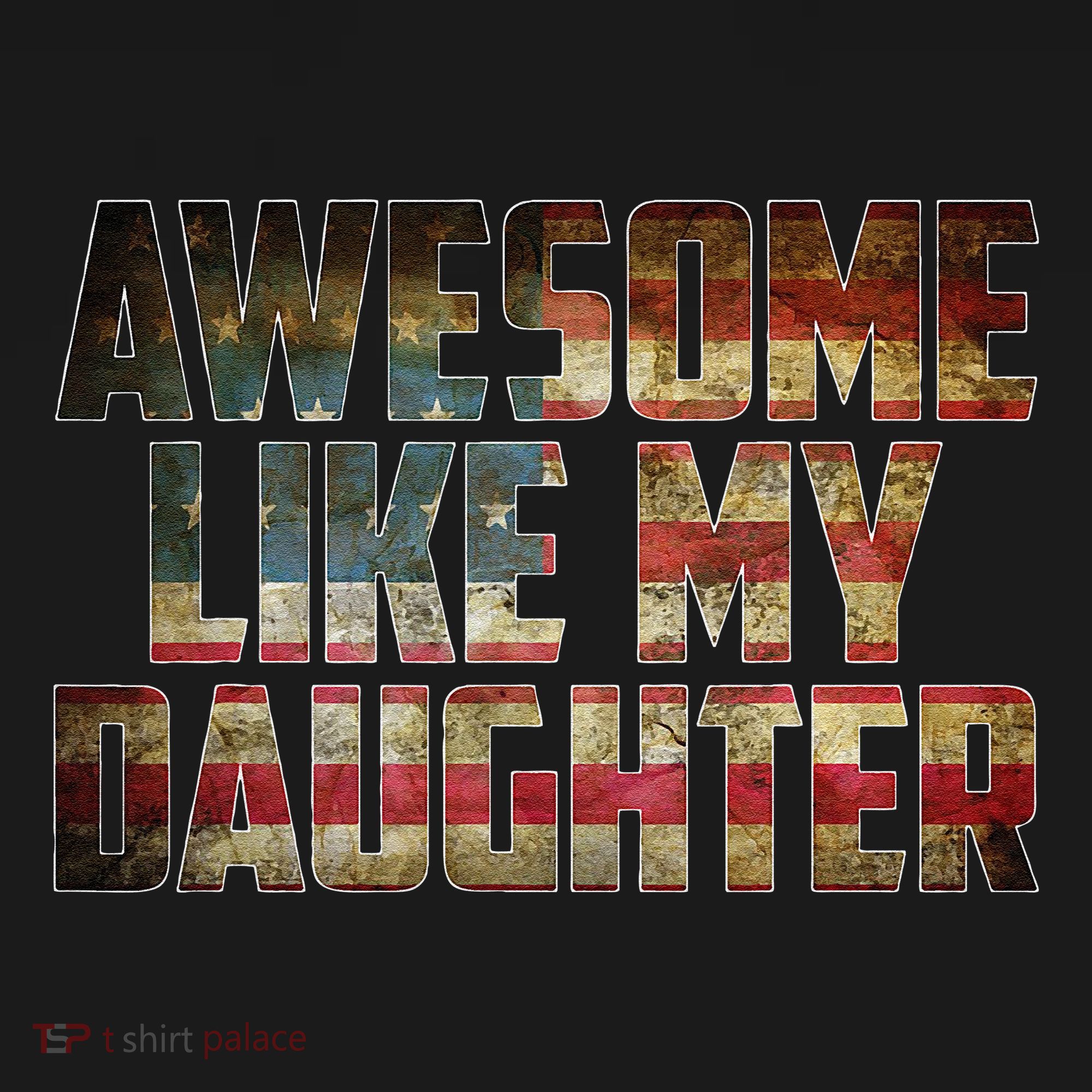 Awesome Like My Daughter 4th July Flag Proud Dad Fathers Day Women's Long Sleeve Shirt