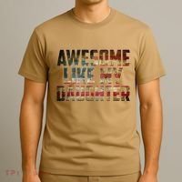 Awesome Like My Daughter 4th July Flag Proud Dad Fathers Day T-Shirt thumb 3