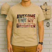 Awesome Like My Daughter 4th July Flag Proud Dad Fathers Day T-Shirt thumb 6